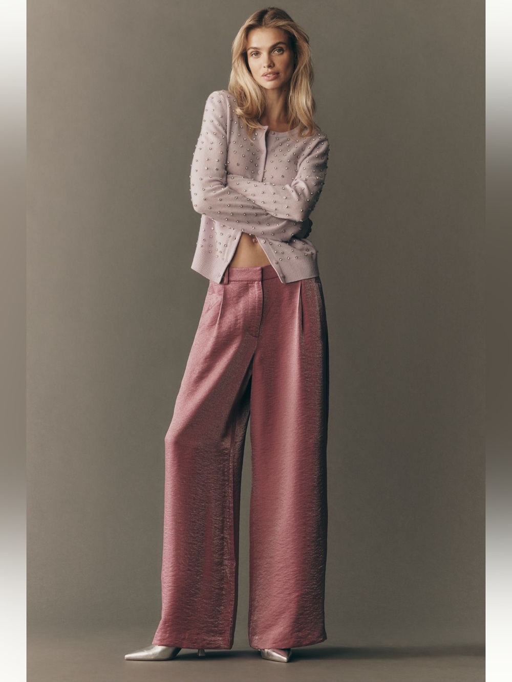 Maeve Shimmered Wide-Leg Trousers - Size 2 - BNWT